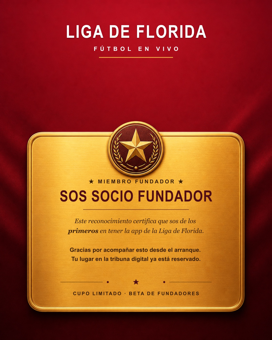 Sos Socio Fundador — Liga de Florida